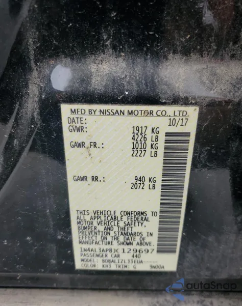 2018 Nissan Altima 2.5 from USA, damaged, VIN 1N4AL3AP8JC129697